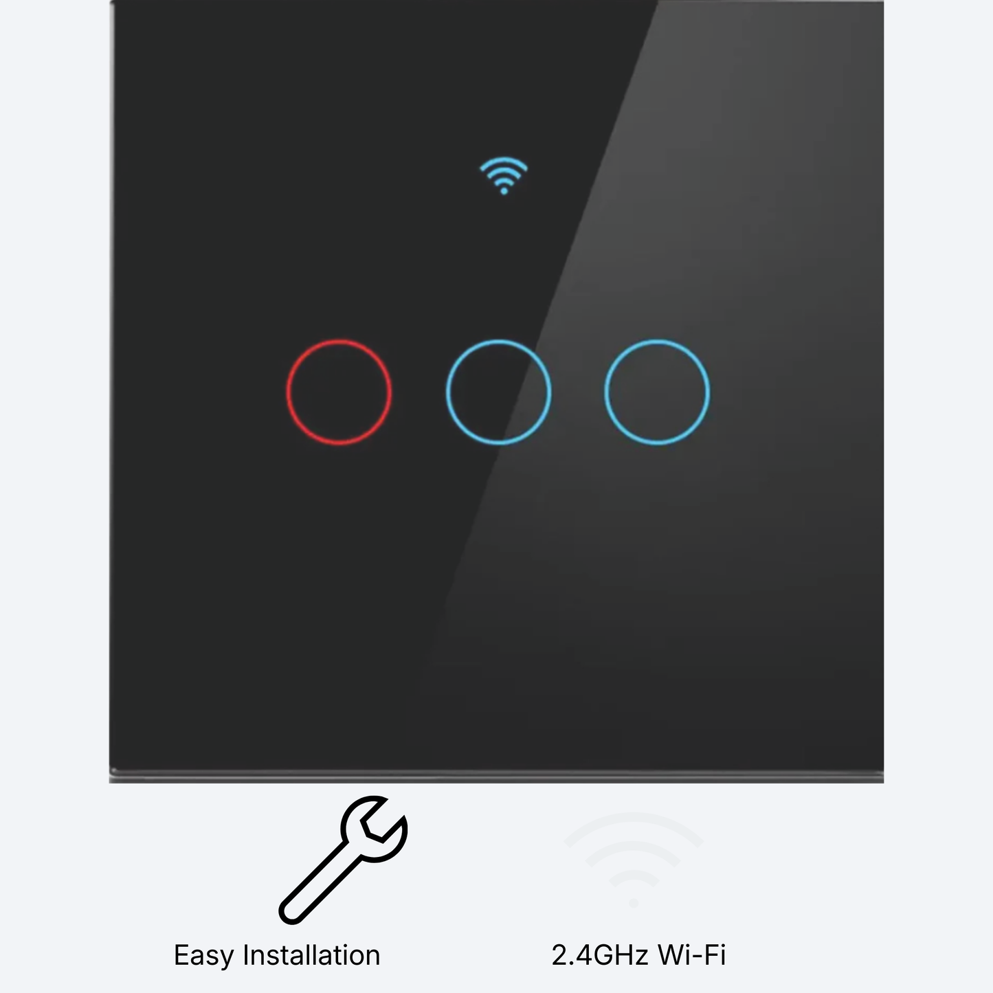 Smart WiFi Touch Light Switch (EU) – 1/2/3 Gang | No Neutral | Alexa & Google Home