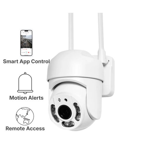 Smart Outdoor WiFi Security Camera – 360° PTZ, Night Vision & Remote Monitoring.