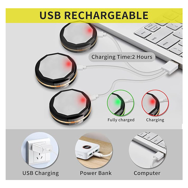 Smart Motion Sensor LED Lights ( 3 Pack ) - Wireless Rechargeable Night Lights.