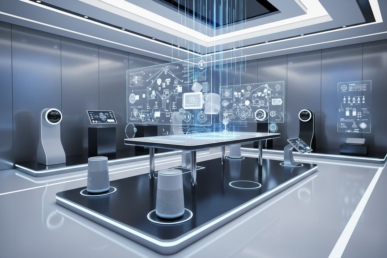 futuristic design of a smart home tech products